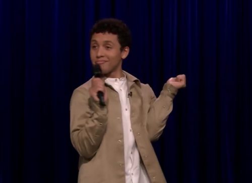 A comedian with a microphone