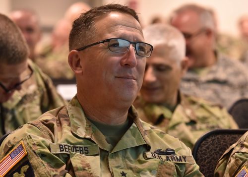 Army Maj. Gen. Matthew Beevers, deputy adjutant general, California National Guard, at the winter National Guard Senior Leader Conference, Combat Readiness Training Center, Gulfport, Mississippi, Dec. 7, 2016. Matthew Beevers