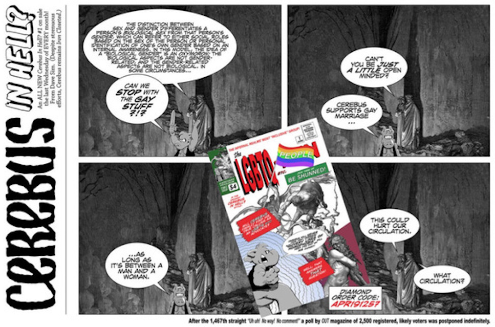 Cerebus, Dave Sim, anti-LGBTQ comic