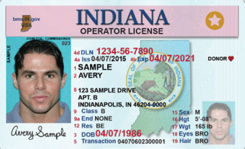 An example of Indiana's commercial drivers license An example of Indiana's commercial drivers license