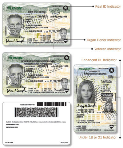 Vermont Driver's License Sample