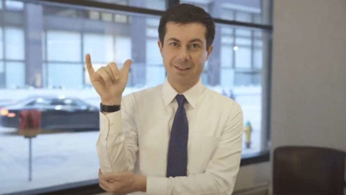 Pete Buttigieg, sign language