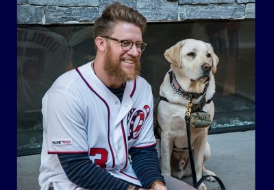 Sean Doolittle with Sully at Naval Support Activity Bethesda in 2019