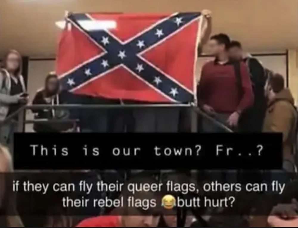 Students fly the Confederate flag at West Plains High School in Missouri