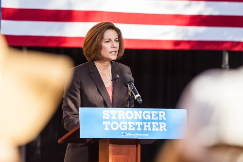 LAS VEGAS, NV - November 6, 2016: Catherine Cortez Masto campaigns