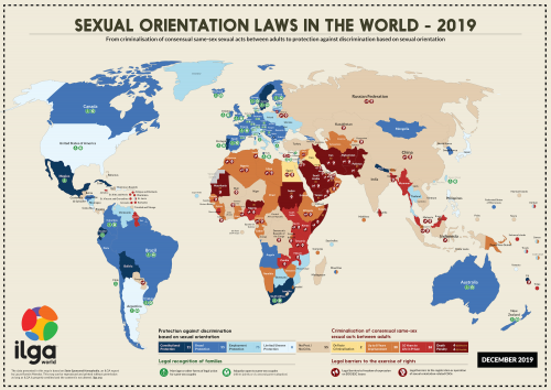 ILGA's map of LGBTQ laws