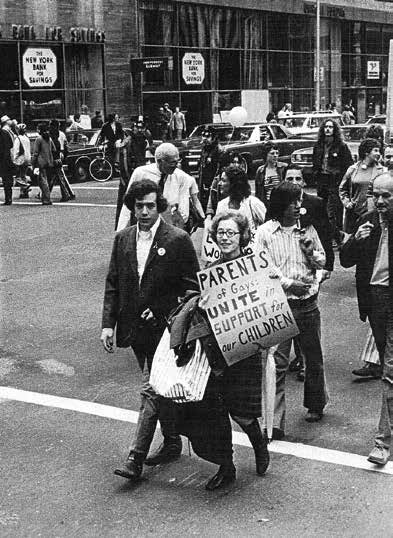 Morty Manford, a Colombia University Student and his mother, Jeanne, at the Christopher Street Liberation Day Parade in New York in 1972. 