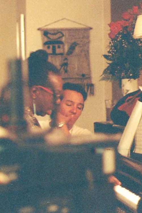 Nina Simone at home with Michael Alago working on “A Single Woman” in West Hollywood, 1992. 