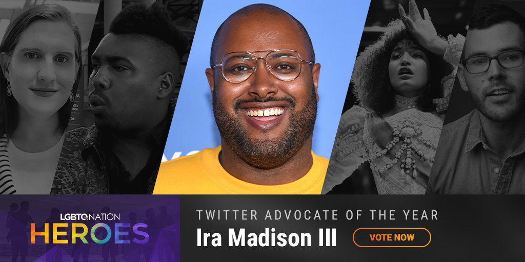 A graphic showing Ira Madison III, who is nominated for Twitter Advocate of the Year.