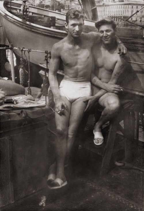 Two sailors pose in the early 1940s