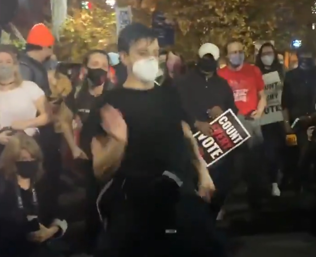 Philly progressives held an all-night dance party in front of angry Trump supporters