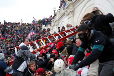 Washington D.C. 6 January 2021: Right wing insurrectionists storm the Capitol building at Donald Trump's urging.