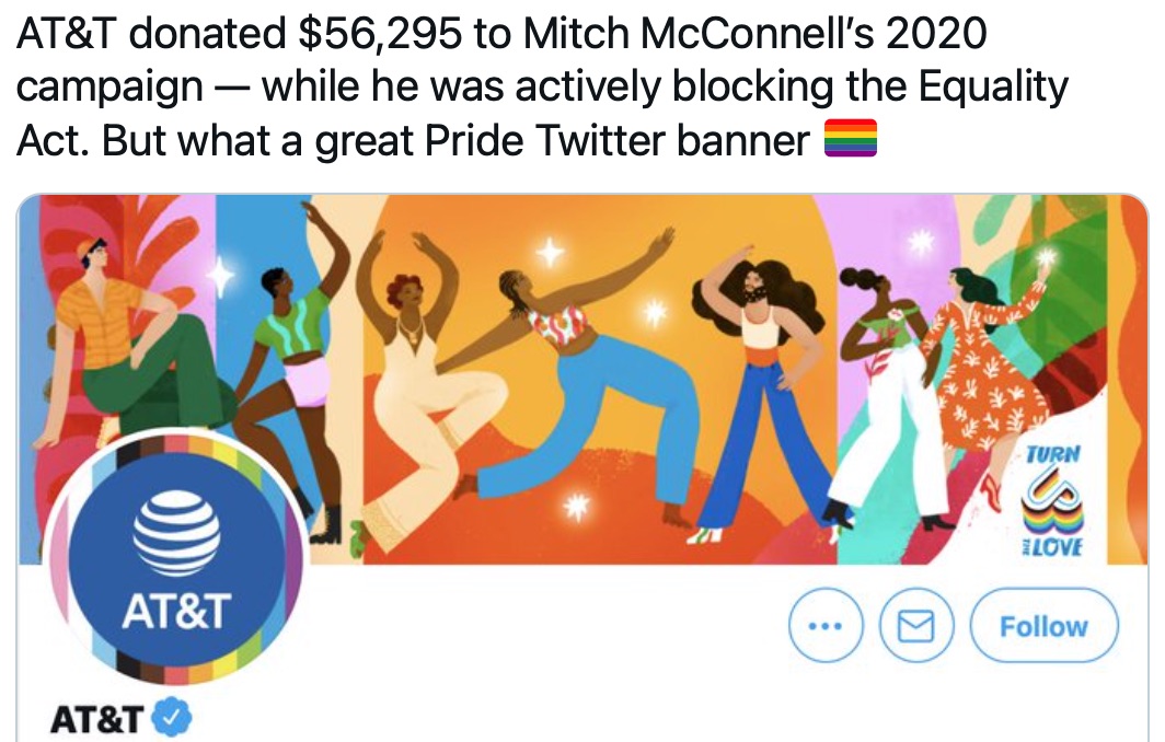Congresswoman is shredding companies celebrating “Pride” while supporting anti-LGBTQ politicians