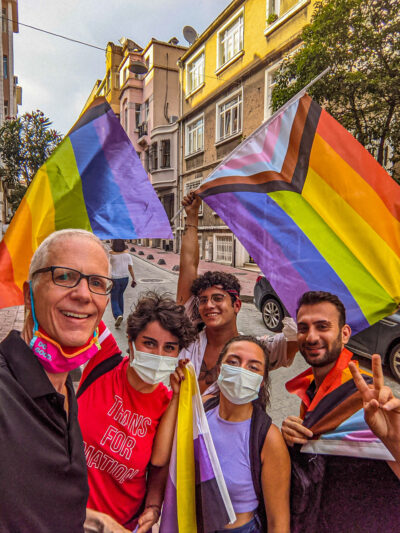 A group of proud Pride marchers I saw in Istanbul, Turkey on June 17, 2021.