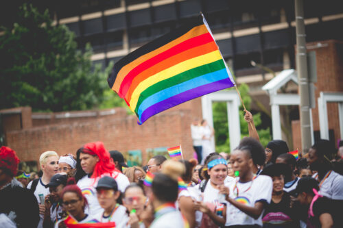 PHILADELPHIA, PA / USA - June 10, 2018: Crowd members enjoying the festivities at the 30th annual PrideDay LGBT Parade and Festival.