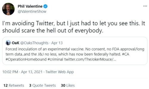 Phil Valentine's anti-vaxx post