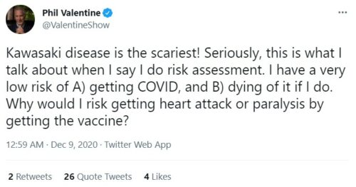 Phil Valentine's anti-vaxx post