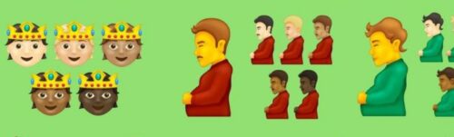 Person with crown, Pregnant man, and Pregnant person proposed emoji