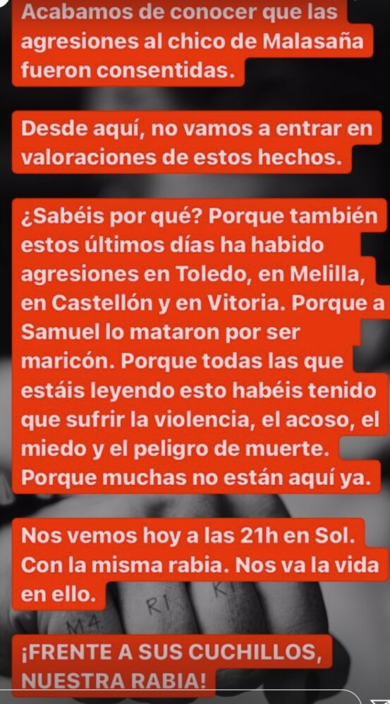 The spanish IG story from MMM