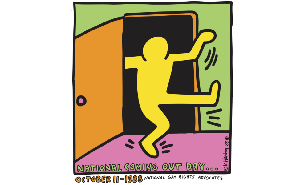 Keith Haring poster for the first National Coming Out Day