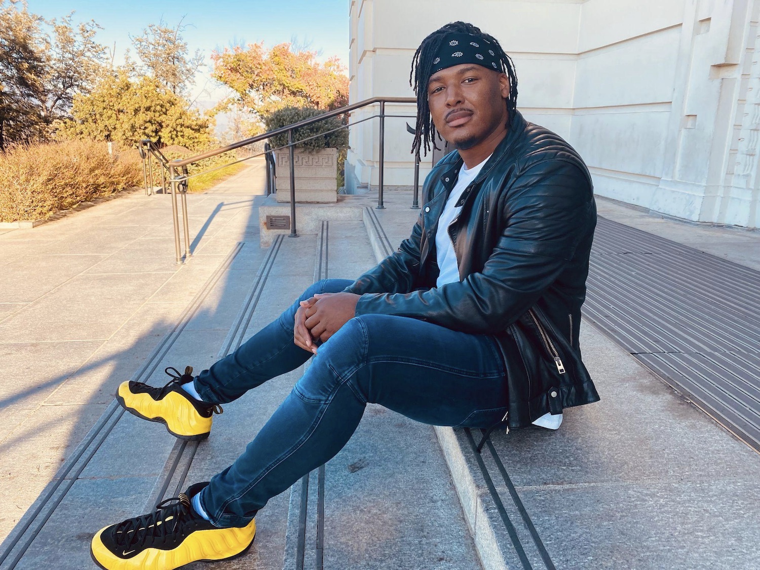 Former NFL lineman R.K. Russell at Griffith Park Observatory, near his Los Angeles home. Photo: Mike Ciriaco for LGBTQ Nation