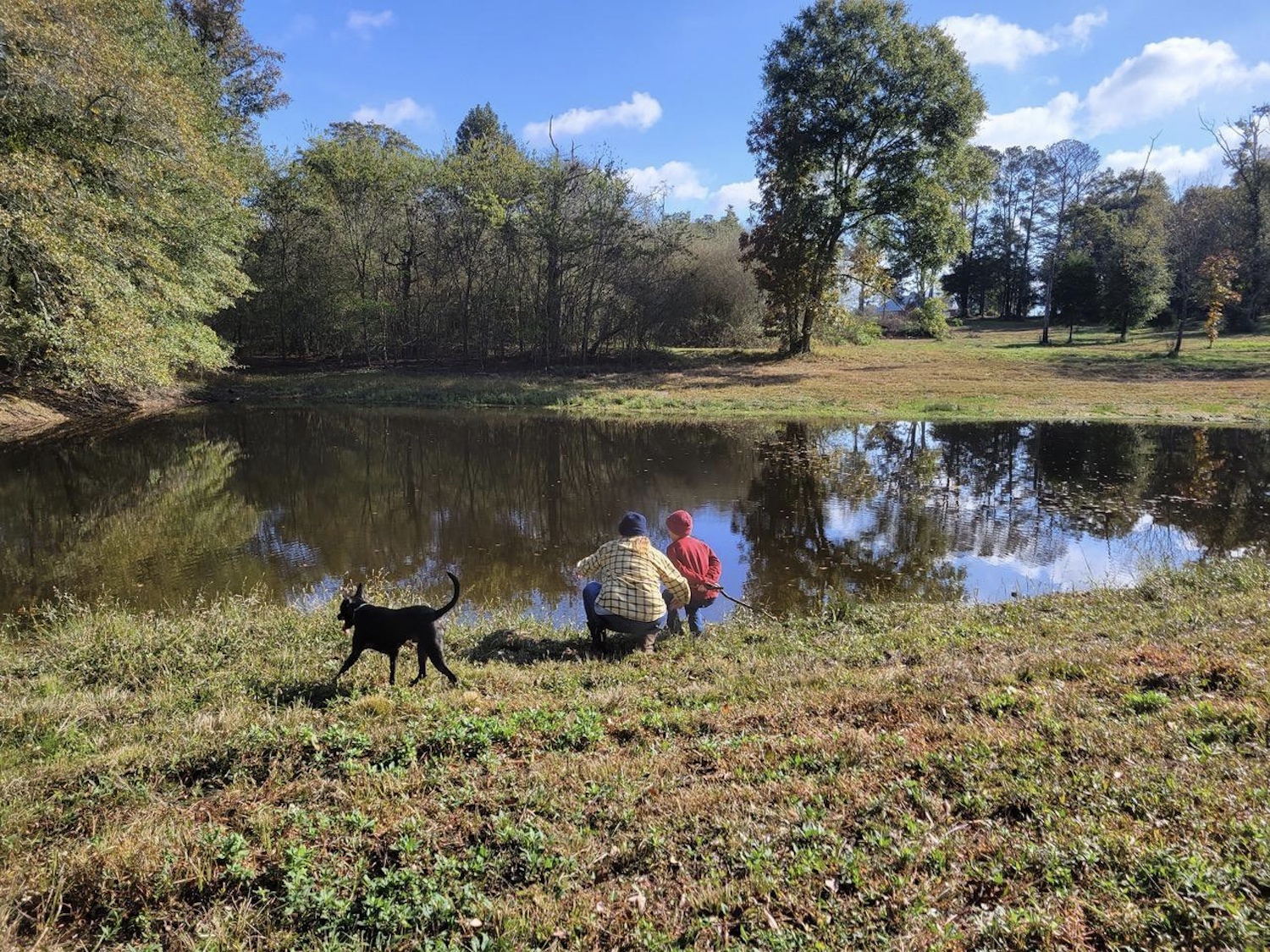 Bailey and Brayden Glassco by their pond. Photo courtesy of the Glassco family