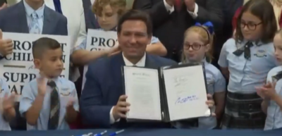 Gov. Ron DeSantis signing the Don't Say Gay bill