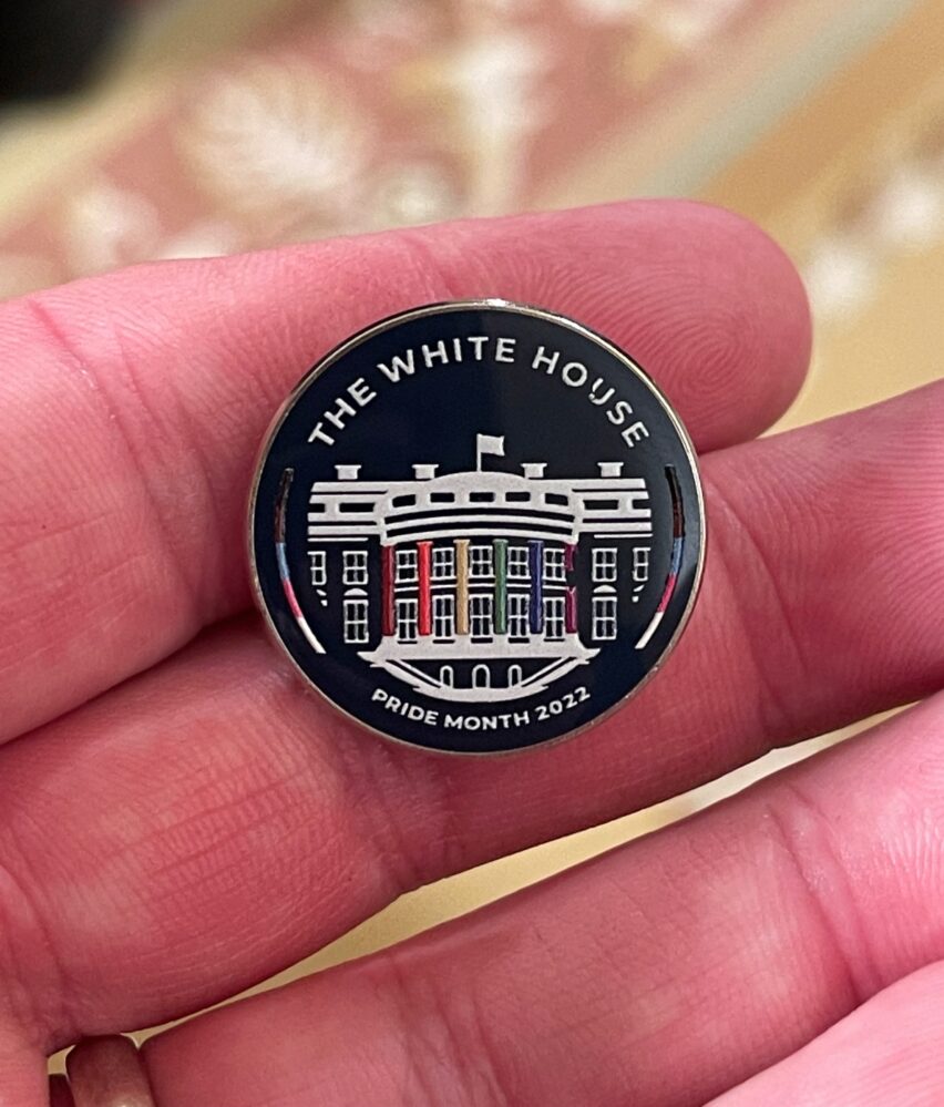 Attendees at the 2022 White House Pride reception received a commemorative coin