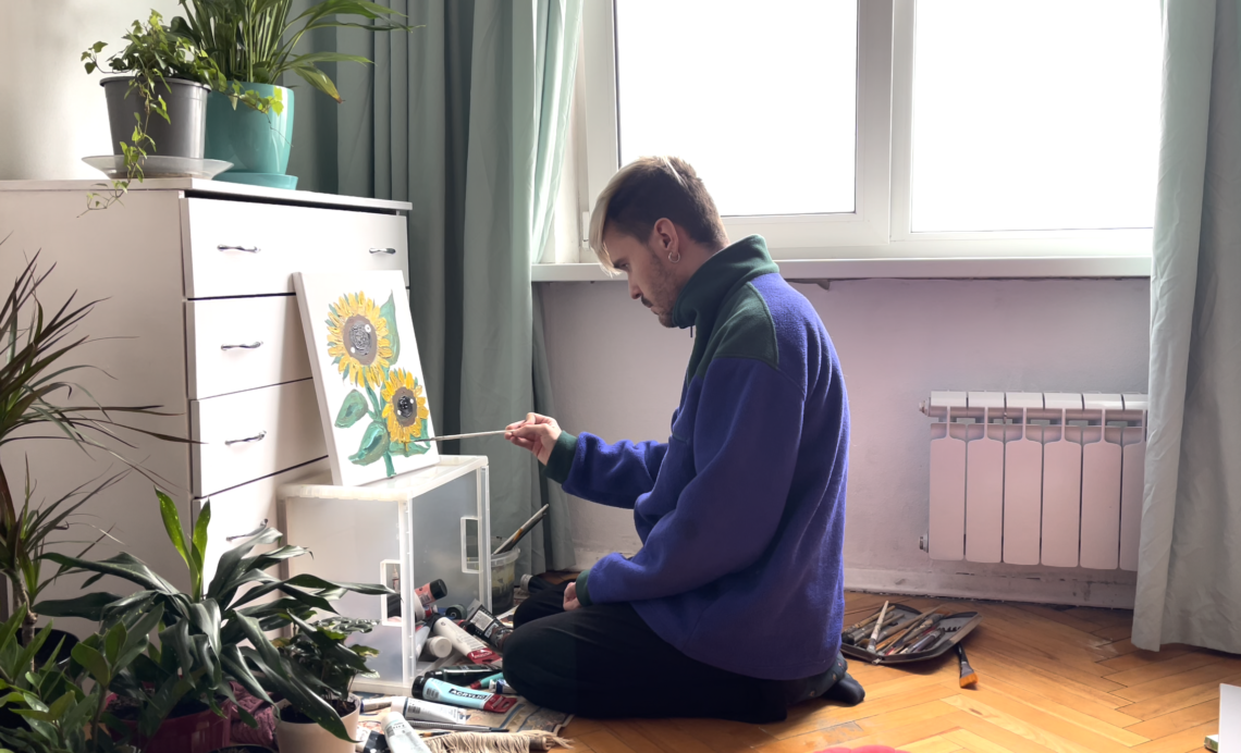 Daniel Skripnik at work in his studio