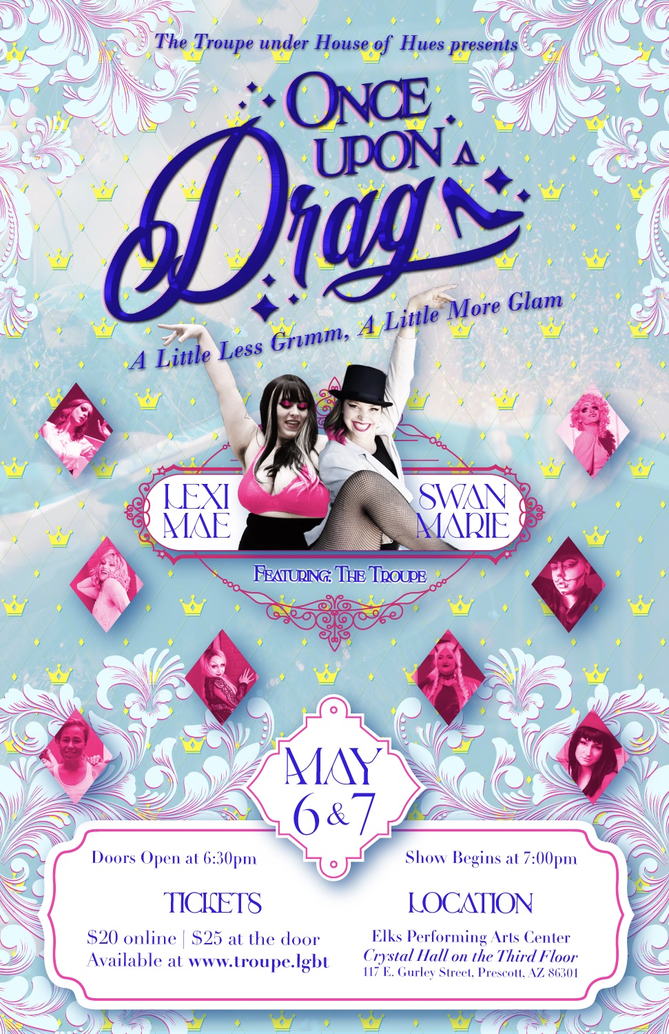 Once Upon a Drag, presented by House of Hues. Poster design provided by Sylvia Ximi.