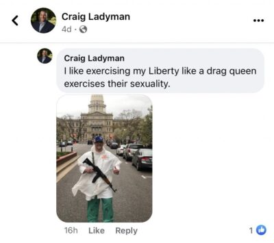 An anti-LGBTQ social media post from Craig Ladyman