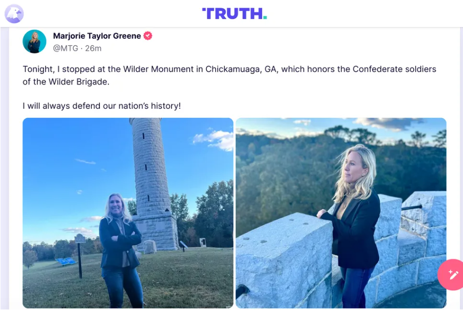 Marjorie Taylor Greene's "Truth" about her visit to the Union memorial