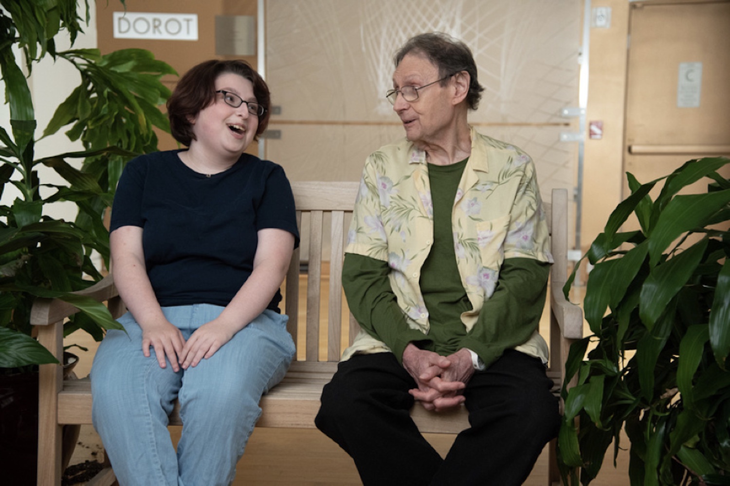 Sophie Metsch, left, and Dan Joiner at DOROT in New York City in 2022. Photo courtesy of DOROT.