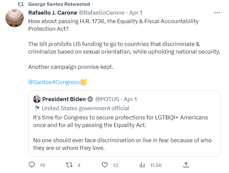 The tweet that Santos retweeted.